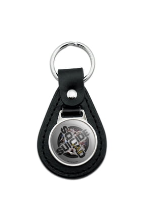 Suicide Squad: Kill the Justice League Logo Squad Black Leather Keychain