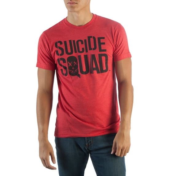 Suicide Squad Logo Red Heather T-Shirt-X-Large