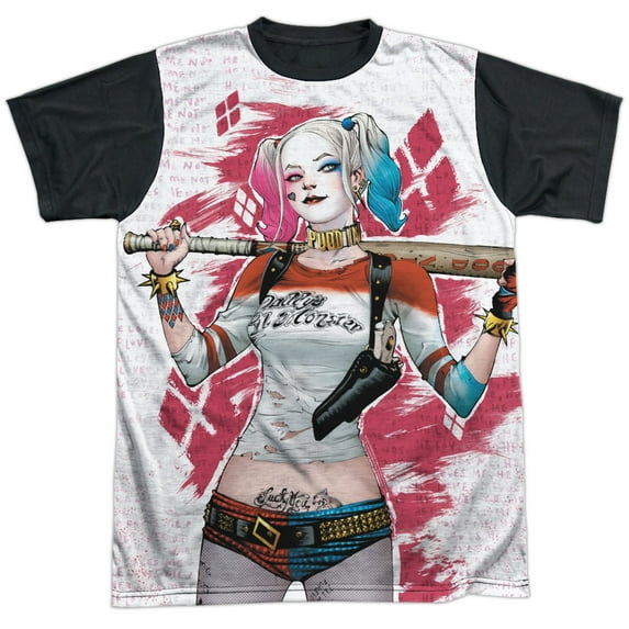 Suicide Squad Men's Harley Drawing Sublimation T-shirt White