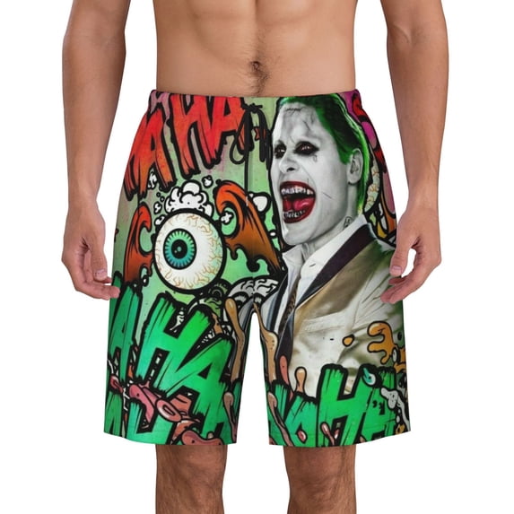 Suicide Squad Mens Swim Trunks Quick Dry Board Shorts With Mesh Lining, Beach Shorts Swimwear Bathing Suits