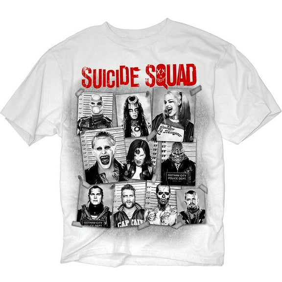Suicide Squad Mugshots Adult White T-Shirt