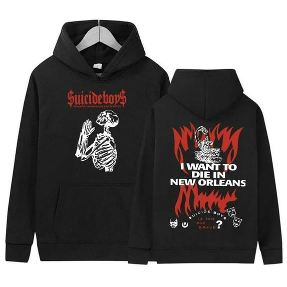 Suicideboys G59 2024 Tour Print Hoodie Men's Vintage Punk Gothic Pullover Sweatshirt Hip Hop Fashion Oversized Hooded Streetwear