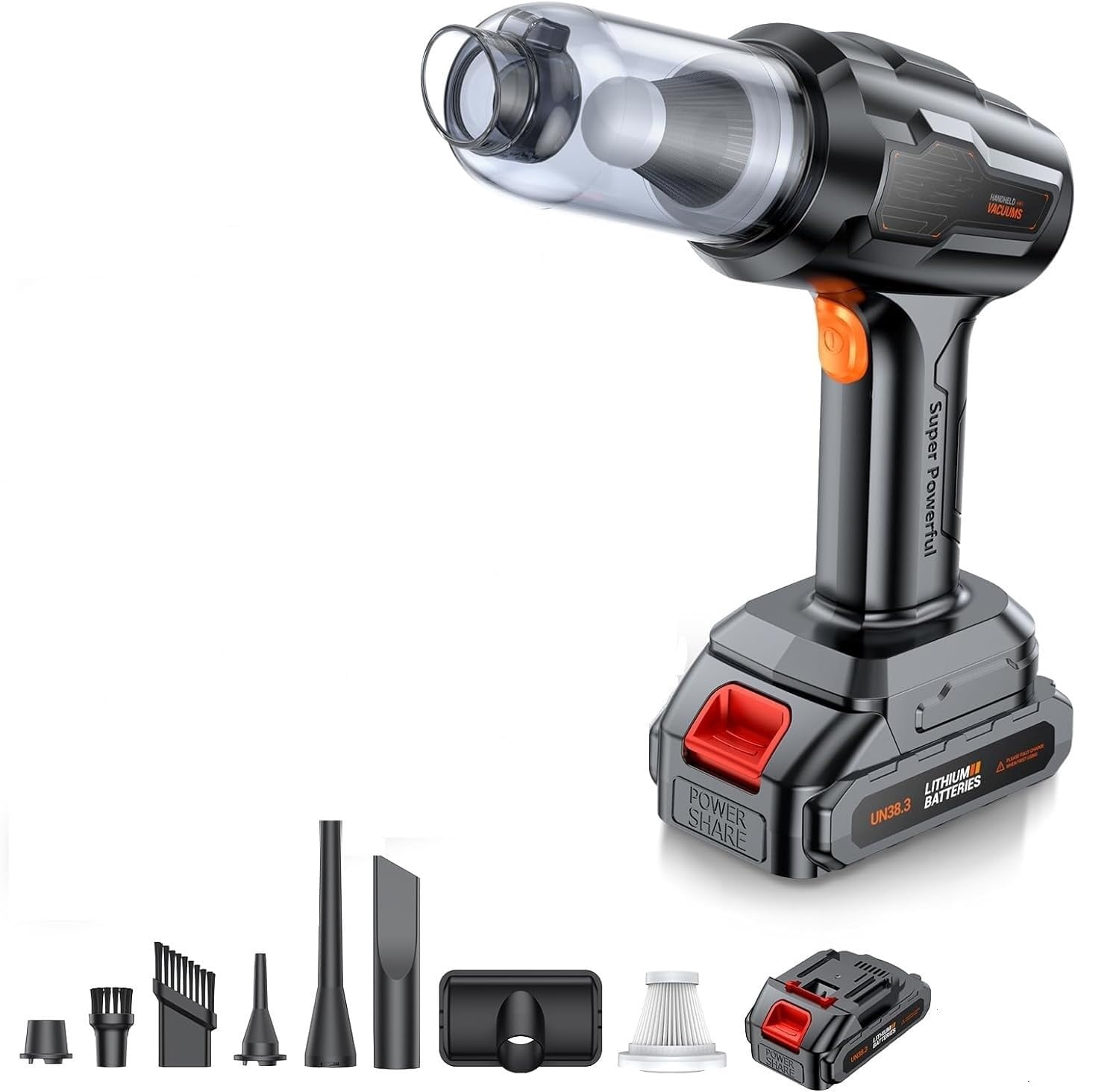 SENROBO Cordless Car Vacuum - 21000PA High Power, 4-in-1 Handheld With Accessories For Home, Car & Office