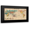 thumbnail image 1 of Suido, Nakajima 14x9 Black Modern Framed Museum Art Print Titled - Japanese Map of the World, 1853, 1 of 5