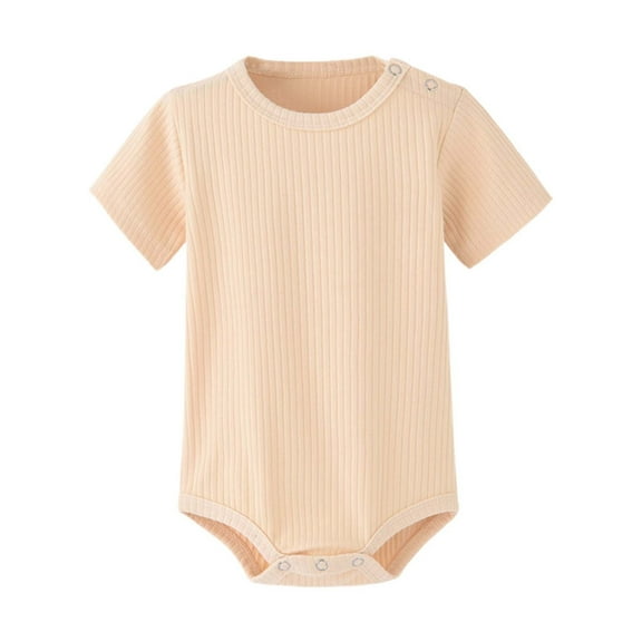 Suilloe Baby Boys Bodysuits Short Sleeve Crew Neck Solid Color Casual Triangle Romper Comfortable Everyday Wear Loose Fit Onesie For Boys Girls,Sizes 0-3 Months