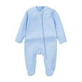 thumbnail image 1 of Suilloe Baby Boys Full Zip Up Romper Front Zipper Soft Long Sleeve Footed Onesie Cozy Sleeper One-Piece Casual Jumpsuit Crawling Bodysuits,Sizes 3-6 Months, 1 of 3