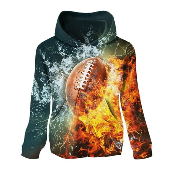 Suilloe Toddler Boys Hoodies Sweatshirts Baseball Printed Soft Comfortable Pullover Fleece Hooded Jacket Kids Daily Casual Outdoor Activities Hoody Pullovers，3-4Y