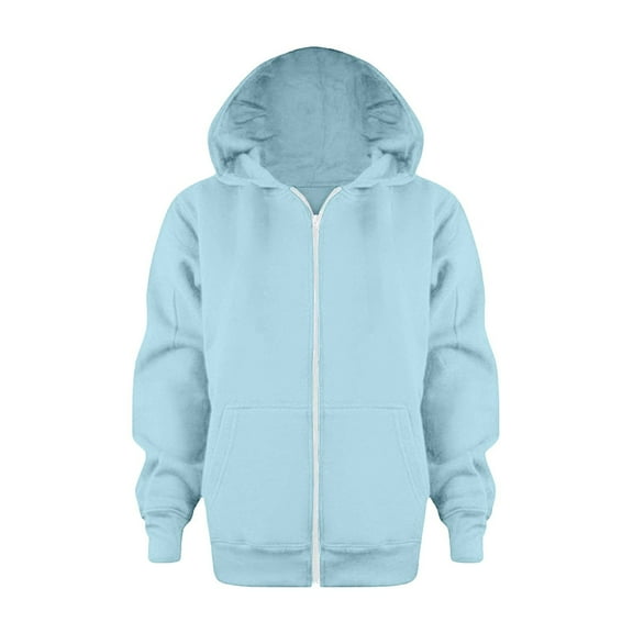 Suilloe Toddler Boys Zip Up Hoodies Fleece Solid Color Hooded Sweatshirt With Pocket Unisex Fall Winter Comfortable Jackets Zipper Pullovers,3-4Years