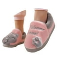 thumbnail image 1 of Suilloe Toddler Girls Fuzzy Slippers Winter Warm Indoor Closed-Heel Shoes Kids Soft Comfy Cute Cartoon Cat Design School Cozy Cotton Footwear Us Size：1, 1 of 6