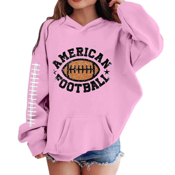 Suilloe Toddler Girls Graphic Hoodies Sweatshirts Cool Baseball Print Pocket Hoody Pullover Soft Casual Hooded Daily Wear Outdoor Activities Party Oversize Activewear Tops，13-14Y