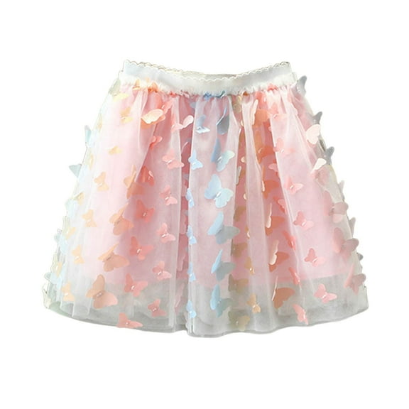 Suilloe Toddler Girls Skirts Mesh Tutu Half Skirt With Butterfly Decorative Kids Girls Summer Fasion Comfortable Princess Skirts3 -4 Years