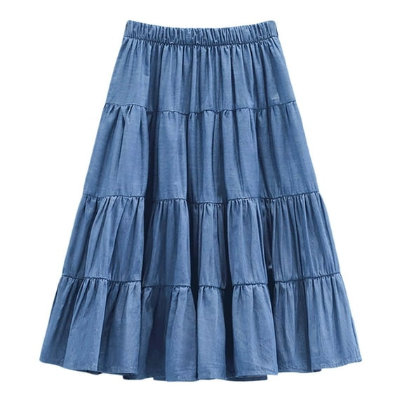 Suilloe Toddler Girls Skirts Solid Half Length Skirt With Elastic Waist Kids Girls Comfortable Stylish Skirts,5 -6 Years