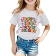 thumbnail image 1 of Suilloe Toddler Girls T-Shirts 100 Days Of School Print Round Neck Short Sleeve Tee Kids Girls Spring Summer Comfy And Style Tee Tops，10 -11 Years, 1 of 4