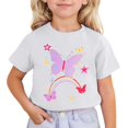 thumbnail image 1 of Suilloe Toddler Girls T Shirts Butterfly Printed Short Sleeved Round Neck Multicolor Tee Kids Girls Lovely Casual Home School Daily Wear T Shirts，3 -4 Years, 1 of 4