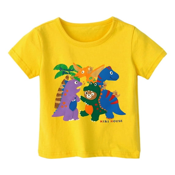 Suilloe Toddler Girls T Shirts Lovely Cartoon Dinosaur Print O-Neck Short Sleeve Top Kids Girls Fun And Vibrant Designs Summer Tees,12 -13 Years