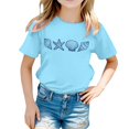 thumbnail image 1 of Suilloe Toddler Girls Tee Tops Shell Starfish Printing Crewneck Short Sleeve Top Casual Wear Trendy Loose Kids Girls Summer Tee Tops,3 -4 Years, 1 of 5