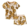 thumbnail image 1 of Suilloe Toddler Kids Outfit Sets Short Sleeve Cute Cartoon Lion Prints T-Shirt And Shorts Set Kids Boys Girls Summer Athleisure Comfortable Everyday Wear Outfit Sets,2 Piece，5 -6 Years, 1 of 6