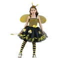 thumbnail image 1 of Suilloe Toddler Kids Outfit Sets Sleeveless Sling Tutu Skirt With Wings Bee Stick Socks Bee Princess Role Play Set Kids Girls European Angel Stage Performance Trendy Outfit Sets,5 Piece,4 -5 Years, 1 of 8