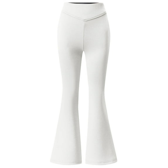 Suilloe Uniformss Pants For Toddler Girls Solid Color Bottom Flare Pants With Pockets Kids Uniform Back To School Straight Trousers,White,7-8Years