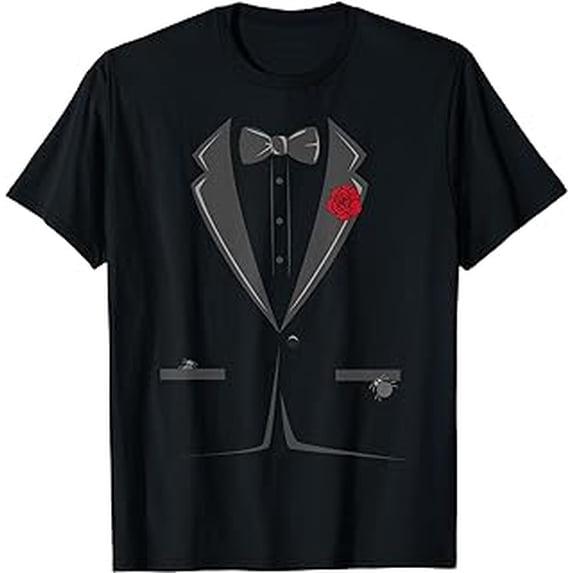Suit And Tie Tuxedo Bowtie Costume Easy Halloween Gifts T-Shirt