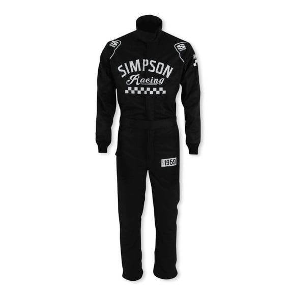 Simpson CK02521 Checkers Suit Black - XXL Double Extra Large - Checkers Classic 2 Layer Racing Suit