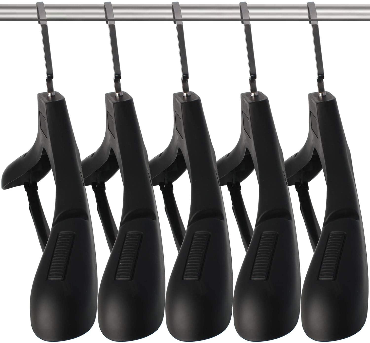 Suit Hangers for Men 10 Pack, Pink Coat Hangers Extra Wide Non Slip Width 17.7", Plastic with Pants Bar & Metal Hook