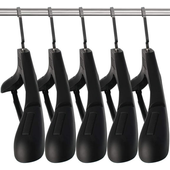 Suit Hangers for Men 20 Pack, Coat Hangers Non Slip Width 17.7", Black Extra WideThick Plastic with Pants Bar & Metal Hook