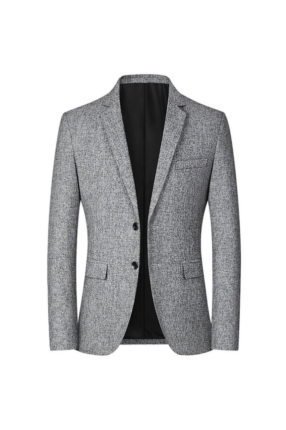 Suit Jacket Men's Casual Suit Spring Thin Middle-aged Single Western Jacket Handy Western Dad's Non-iron Men's Jacket-grey-XL