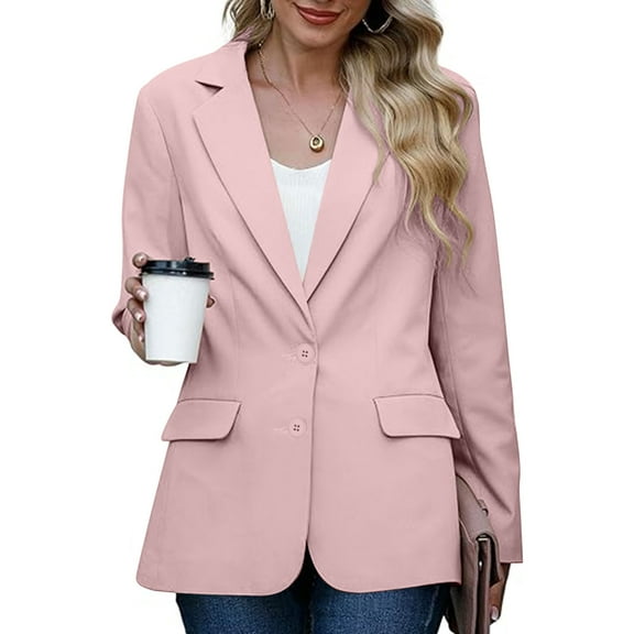 Suit Jacket Plus Size Women's Coat Womens Bussiness Casual Blazers Open Front Long Sleeve Work Office Blazer Jacket with Shoulder Pads Fall Fashion 2024
