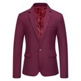 thumbnail image 1 of Suit Jakcet for Men, Mens Vintage Court Elegant Wedding Slim Fit Blazers Long Sleeve Stand Collar Solid Color Button Down with Pockets Lightweight Suit Coats Spring, 1 of 8