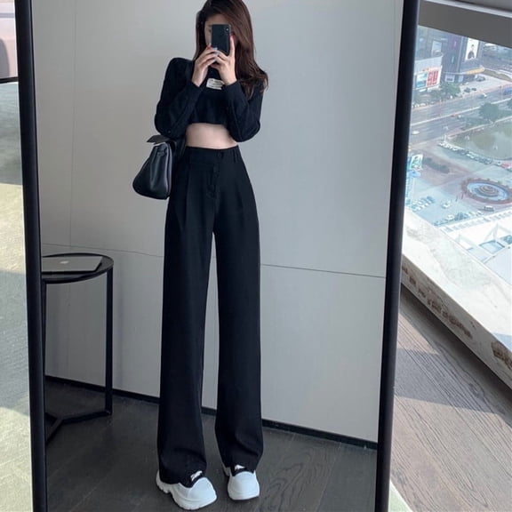 Suit Pants Straight Loose Autumn And Winter New Slim Wide Leg Pants