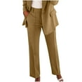 thumbnail image 1 of Suit Pants for Women Fashion Casual Solid-Color Button Pocket Zipper Trousers Business Pants Dress Pants Casual Work Pants with Pockets, 1 of 4