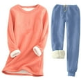 thumbnail image 1 of Suit Sets 2 Piece Outfits Women Warm Loungewear Set Fleece Lined Crewneck Sport Sweatshirt Pullover Jogger Pants Loungewear Set Pullover Suit Set S-59 Blue 3XL, 1 of 2