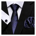 thumbnail image 1 of Suit Shirt Accessories Men's Tie Kerchief Cufflink Set Plaid Print Silky Smooth Necktie Pocket Squares Formal Business Style Accessories for Wedding, 1 of 7
