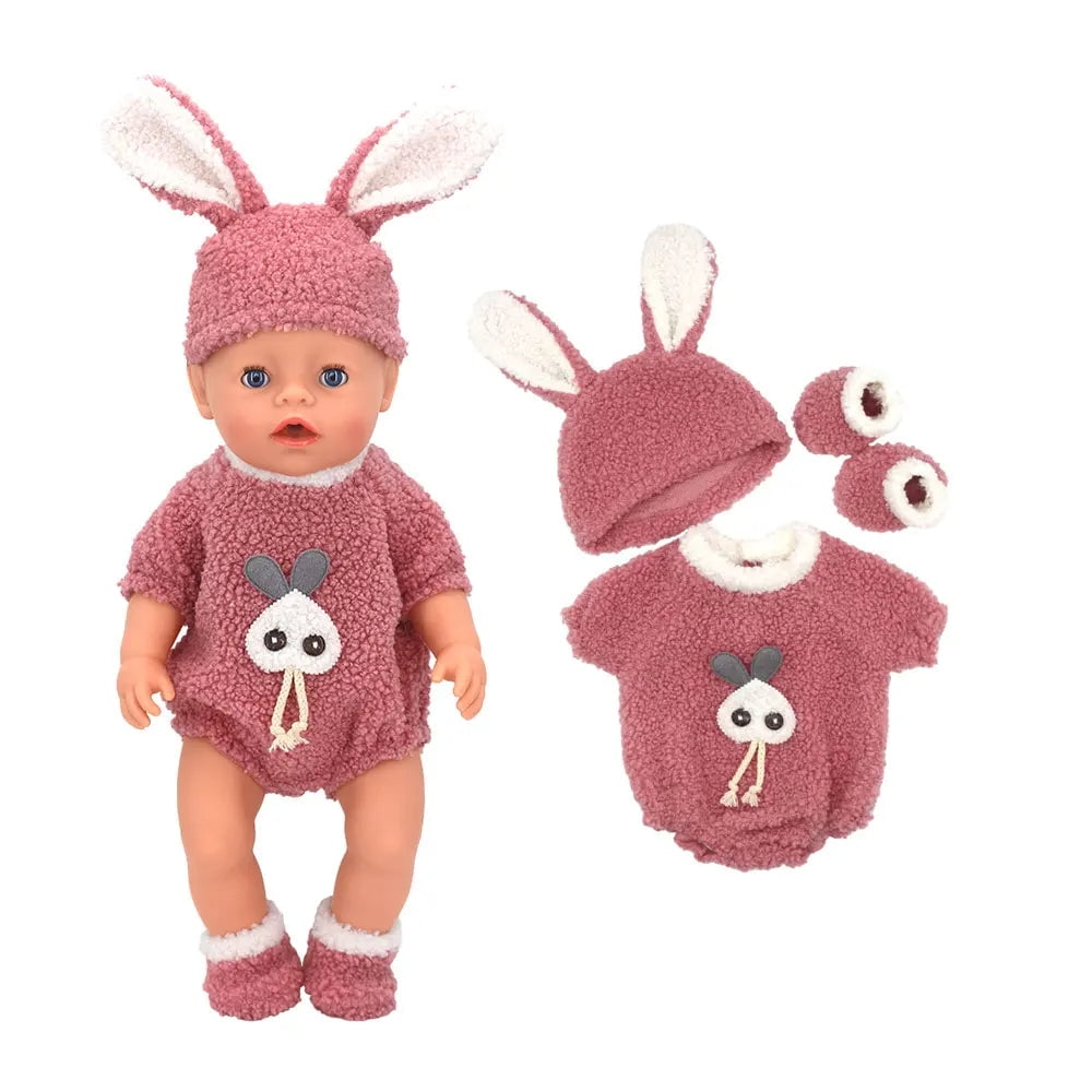 Suit+Shoes Dolls Outfit For 17 inch 43cm Baby Doll Cute Jumpers Rompers ...