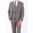 thumbnail image 1 of Suit, Vest Dovetail Collar Slim Fit Weaving Gray Stylish Men's Business Suit, 1 of 4