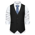 thumbnail image 1 of Suit Vest For Men Qiggri Men Solid Fashion Retro Have Pockets Button V-Neck Tanks Blouse Work Vest For Men, 1 of 9