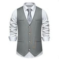 thumbnail image 1 of Suit Vest For Men Qiggri Men Solid Fashion Retro Have Pockets Button V-Neck Tanks Blouse Work Vest For Men, 1 of 9