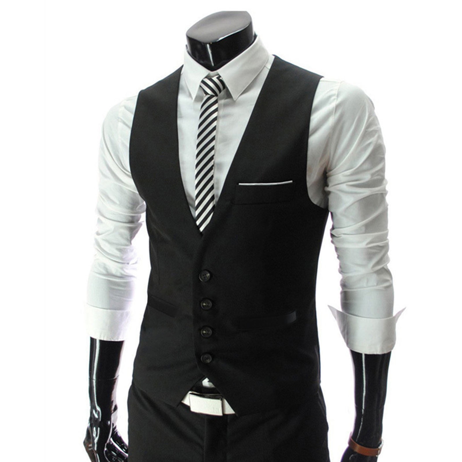 Simple Solid Color Men Suit Vest Slim Fit V-neck Sleeveless Single Breasted  Leisure Party Bar Banquet Dress Waistcoat Workwear – the best products in  the Joom Geek online store