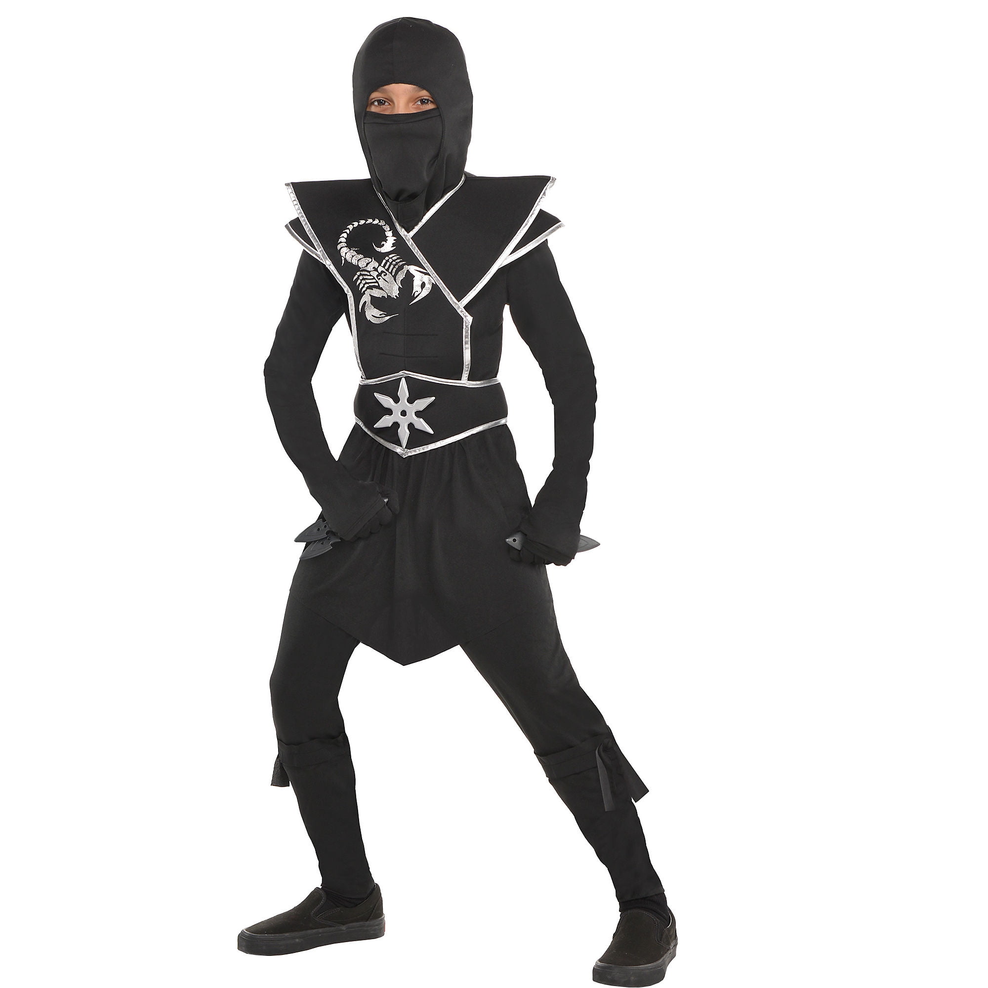 Suit Yourself Black Ops Ninja Costume for Boys, Size Small, Includes  Jumpsuit, Face Scarf, Ninja Star and Hood 