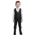 thumbnail image 1 of Suit for Boys Button down Shirt with Bowtie Vest Pants 4 Pieces Gentleman Outfit Set Toddler Boy Outfit for Boys 2-3 Years, 1 of 4