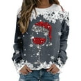 thumbnail image 1 of Suitable Christmas Sweaters For Women Teen Girls Long Sleeve Crewneck Sweatshirt Cute Reindeer Graphic Xmas Shirts, 1 of 4