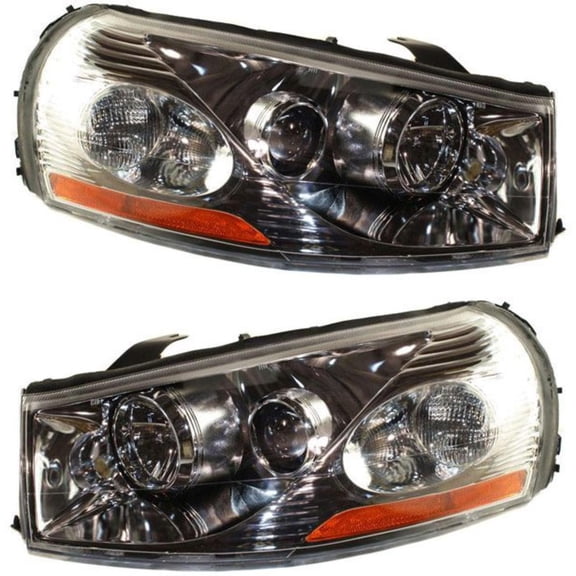 Suitable for Driver & Passenger Side Headlights for 2003 Saturn L200 Base & LW200 - Halogen Bulbs Included, Replaces Part # 22720600-PFM & 22720601-PFM