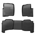 thumbnail image 1 of Suitable for Floor Mats 3PCS Compatible with Ford F150 SuperCrew Cab 2004 2005 2006 2007 2008 1st & 2nd Row All Weather Protection TPE Floor Liners Black, 1 of 3