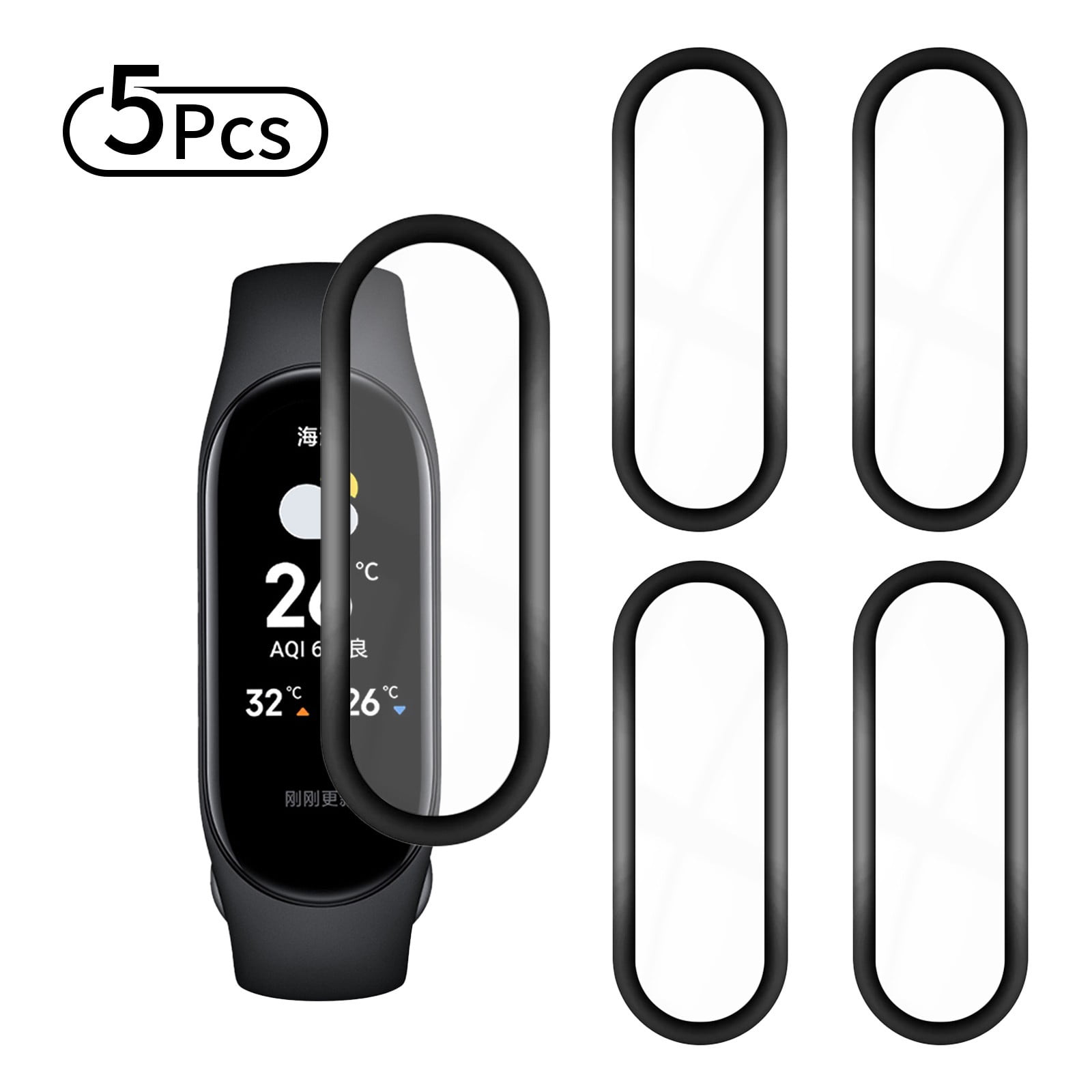 Suitable For 2022 Xiaomi Mi Band 7 Smart Band Screen Film Curved Black ...