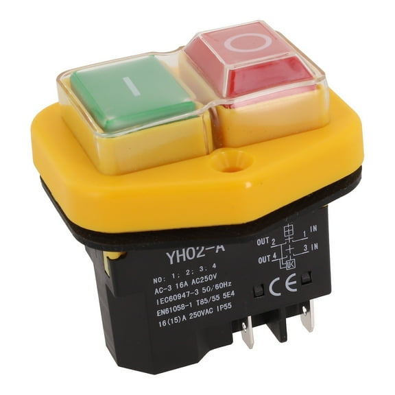 Suitable For Kjd17B Ac220V 18A Yh02-A Waterproof Magnetic Push Button Switch 4Pin Suitable For Gardening Tools