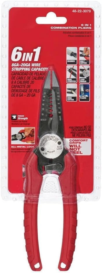 Suitable For Milwaukee Electrician Combination Wire Pliers - Bare Tool, Model #48-22-3079, Red,black