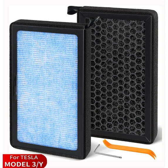 Suitable For Tesla Model 3 Air Filter, Air Conditioner Replacement Car Air Filter, Compatible With Tesla Model 3 Model Y Accessories (2-piece Set)