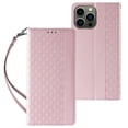 thumbnail image 1 of Suitable For iPhone14 Plus Mobile Phone Case New Embossed Leather Case Hand Rope Flip Cover Pink, 1 of 2
