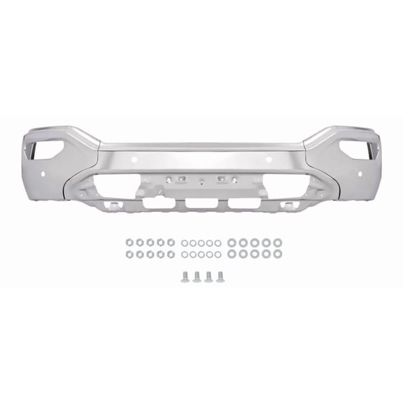 Suitable for Front Bumper Compatible with 2016 2017 2018 2019 GMC Sierra 1500 Limited Replacement for GM1002866, 23243500 Front Bumper Face Bar W/Sensor Holes Steel Chrome Silvery